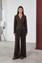 Jade fitted viscose blazer | Dark Brown
