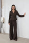 Jade fitted viscose blazer | Dark Brown