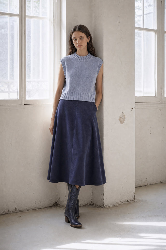 Abigail alpaca vest EX H24179 | Light Blue