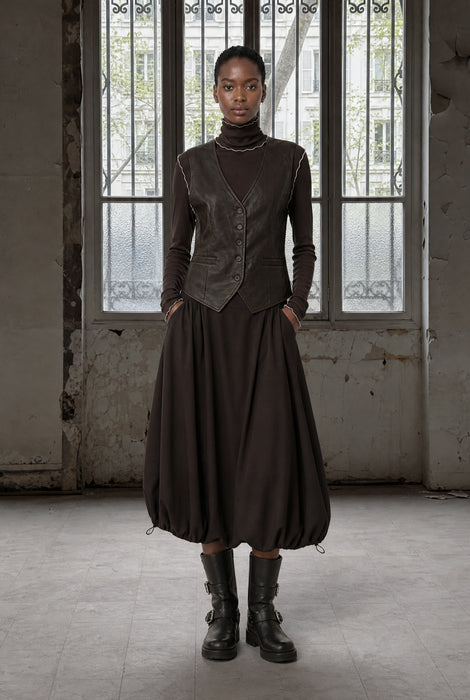 Albina skirt technical jersey | Chocolate