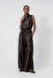 Alora eco leather vest | Dark Brown