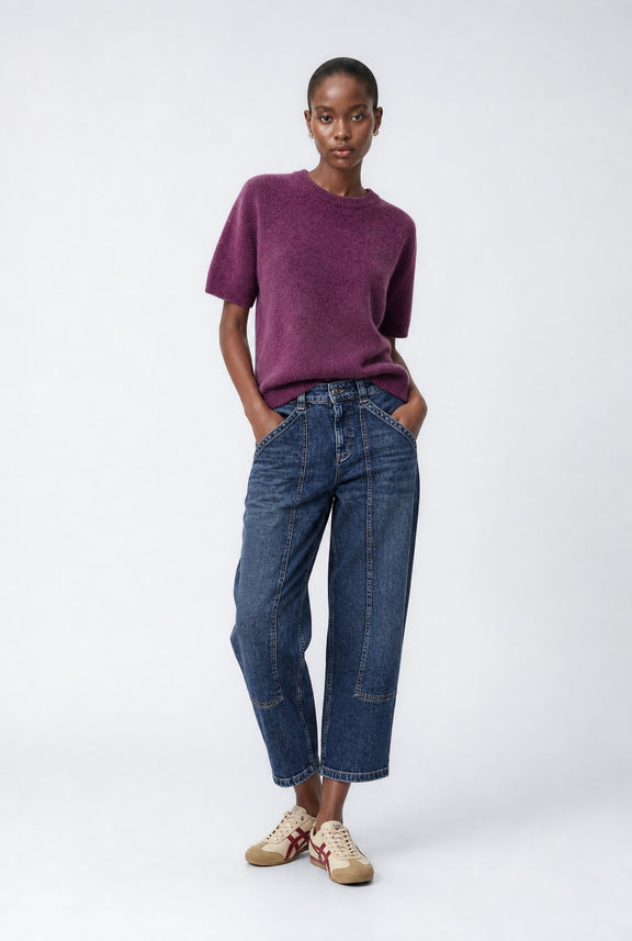 Alpaca knitted top WP01 | Burgundy