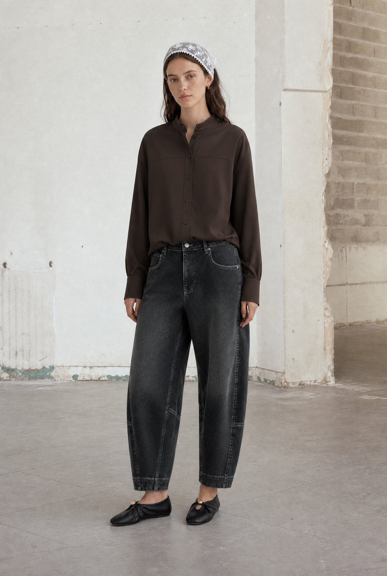 Angelika top technical jersey | Chocolate
