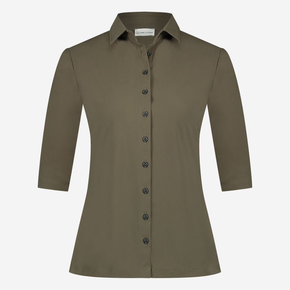 Blouse Betty Easy Wear Technical Jersey | Army