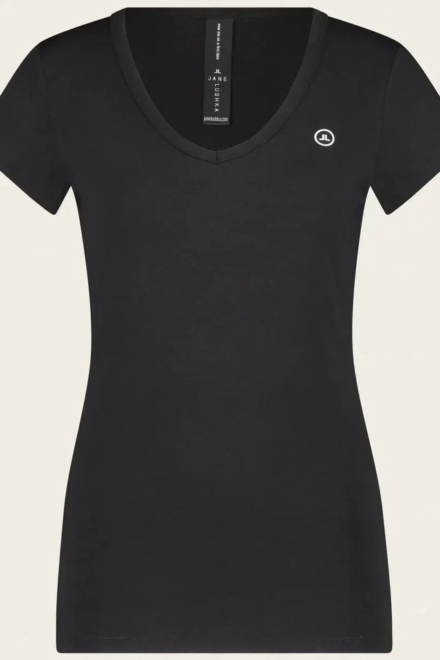 T shirt V Neck easy wear Organic Cotton | Black