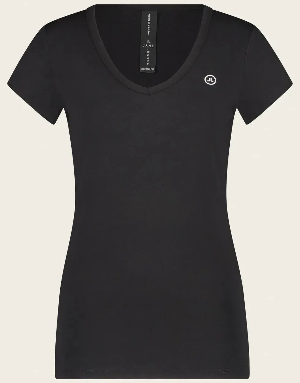 T shirt V Neck Easy Wear Organic Cotton | Black
