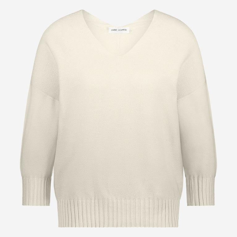 Seamless cotton pullover 317 | White