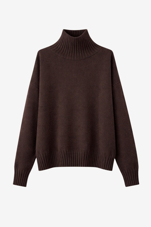 Cashmir wool polo pullover W1165 | Brown