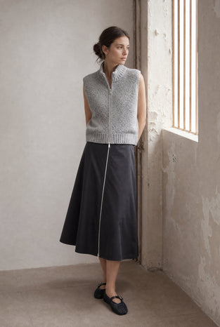 Vest Boucle long zip | Grey