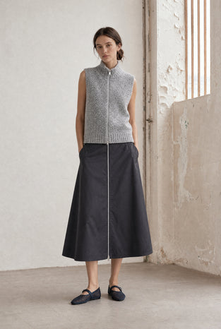 Vest Boucle long zip | Grey