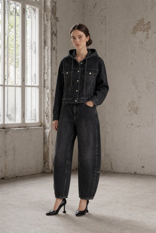 Jessie faded hood jacket | Faded Black