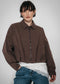 Blaze pleated bomber jacket | Dark Brown