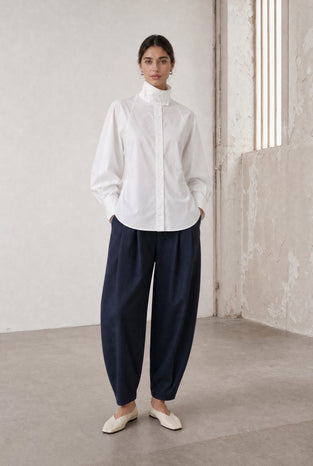 Bree cotton poplin blouse | White