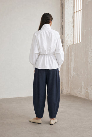 Bree cotton poplin blouse | White