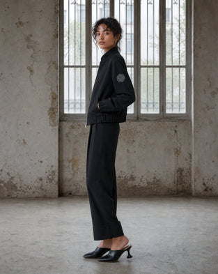 Sirmione viscose flair pants | Black