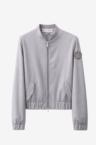 Brenzone Viscose zipper bomber | Grigio