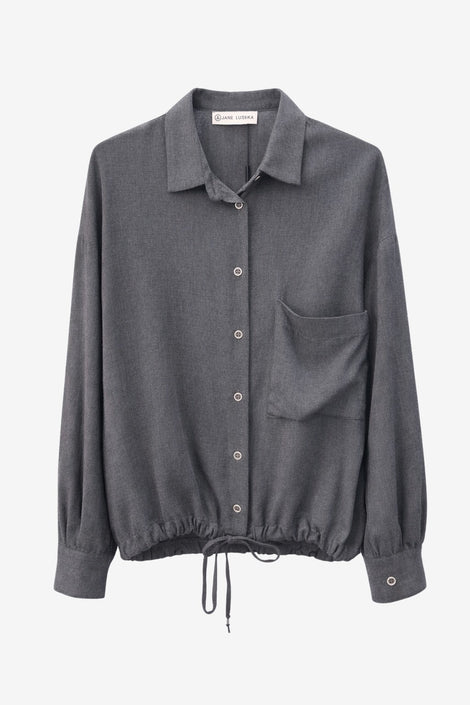 Camilla light flannel blouse | Dark Grey
