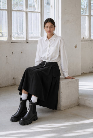Carmen blouse technical jersey | White