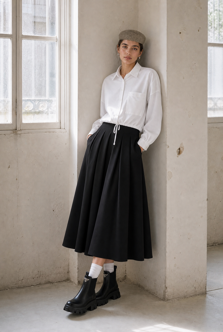 Carmen blouse technical jersey | White
