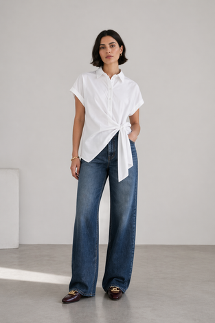 Aston blouse technical jersey | White