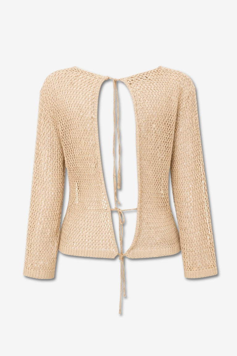 Open-back sweater 2041 | Beige