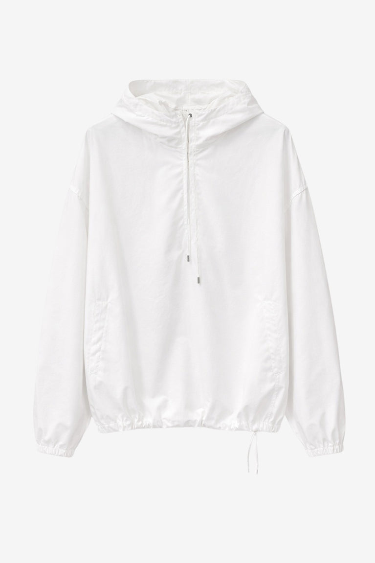 Clio hoodie zipper blouse | White