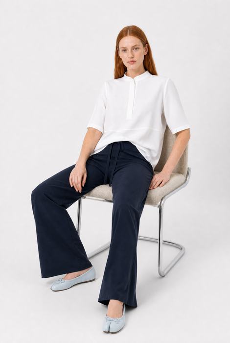 Damiana stretch technical jersey top | White