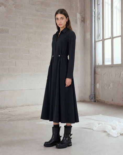 Delfina dress technical jersey | Black
