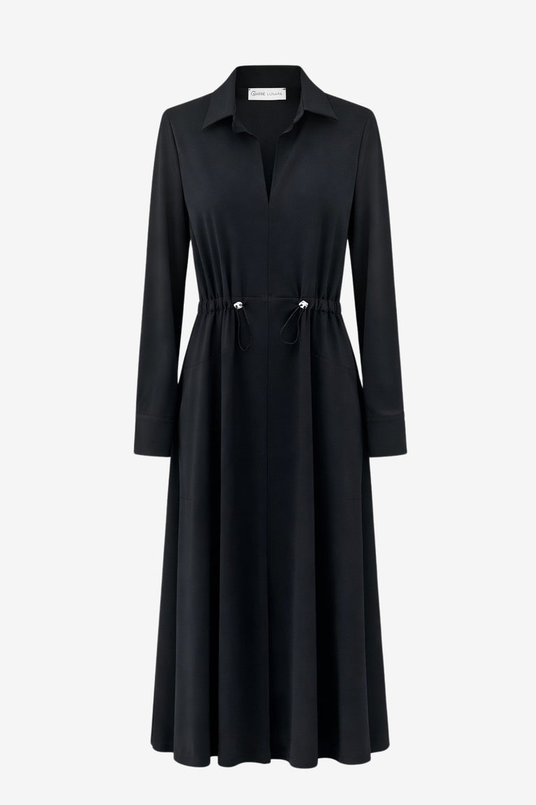 Delfina dress technical jersey | Black