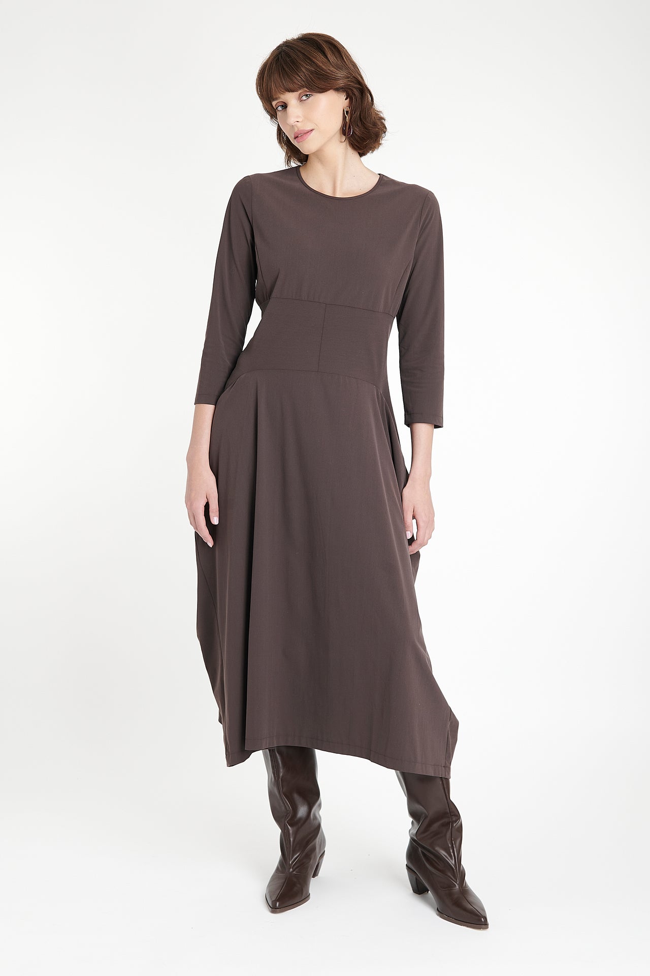 Denise dress technical jersey | Brown