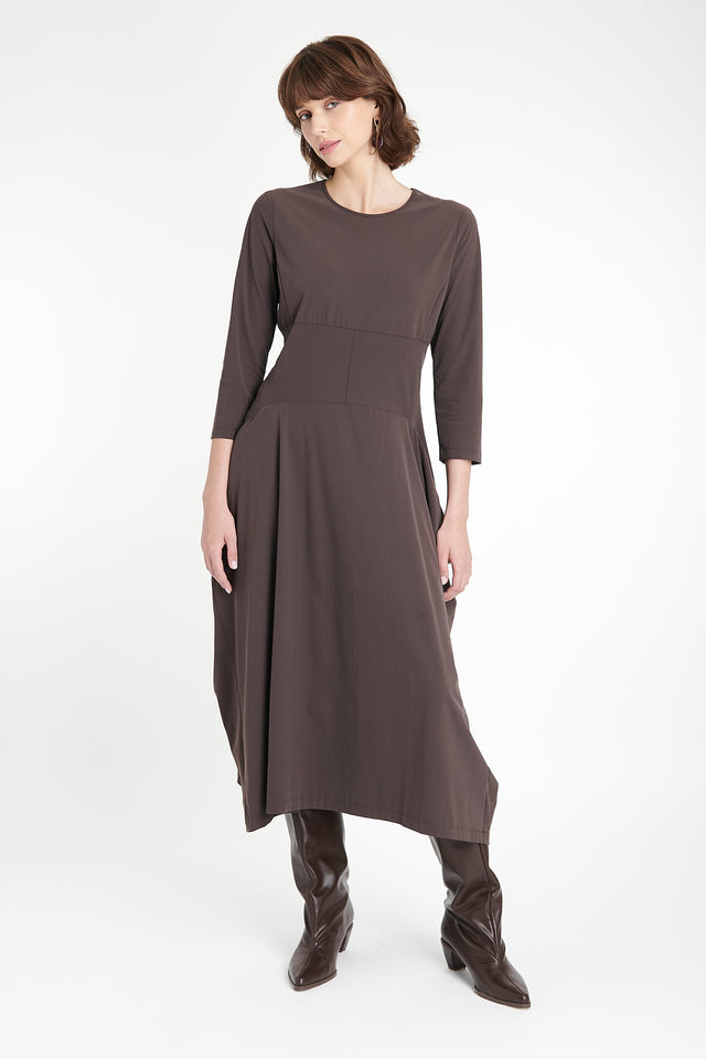Denise dress technical jersey | Brown
