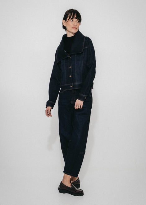 Dramak denim fancy jacket | Dark Blue