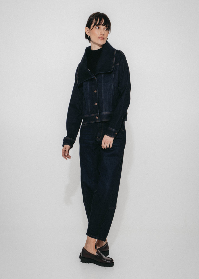 Dramak denim fancy jacket | Dark Blue