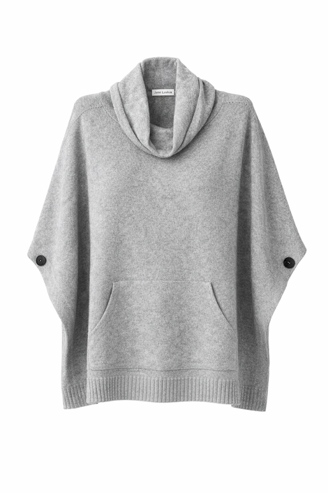 Dyed poncho NB98 | Medium Grey