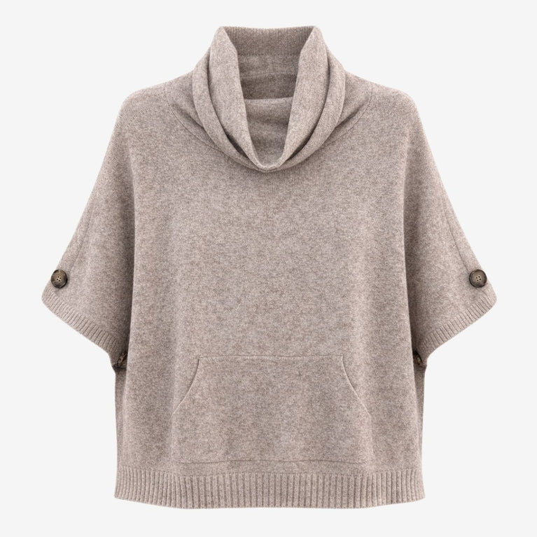 Dyed poncho NB98 | Light Brown