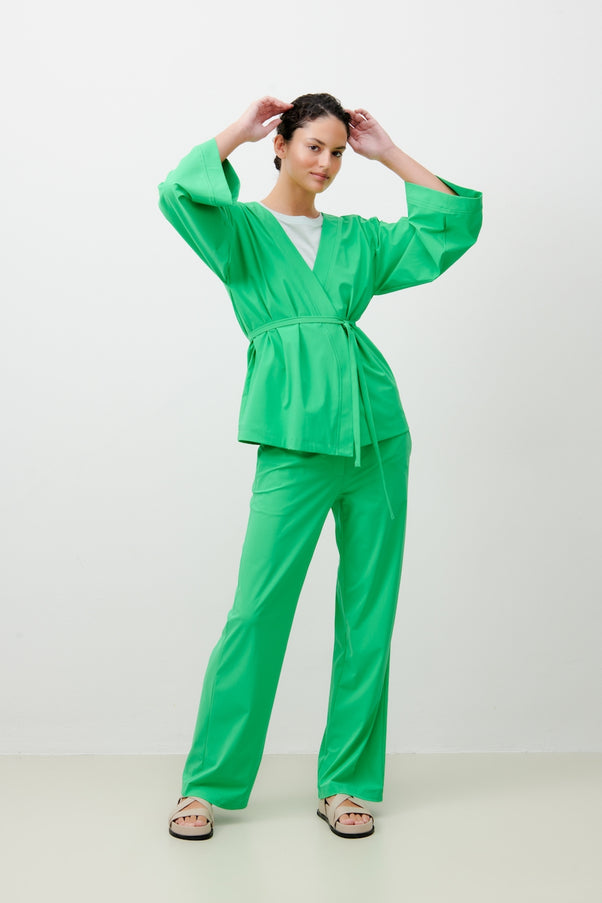 Alvera Blazer Kimono Technical Jersey | Green