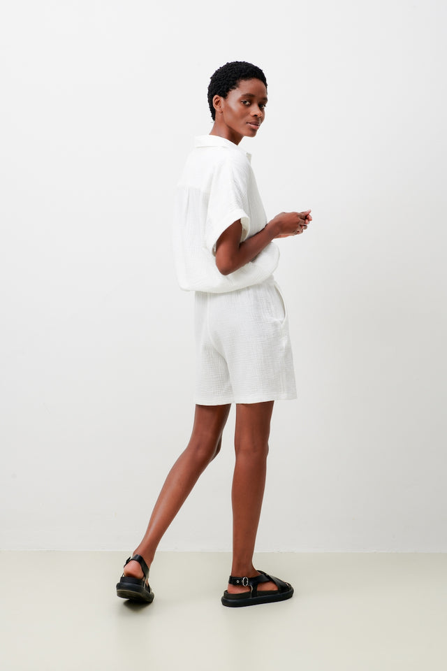 Lola Shorts Organic Cotton | White Black