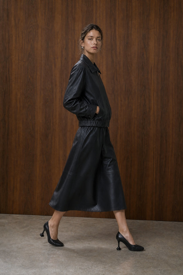 Elle eco leather skirt | Black