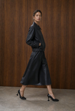 Pola eco leather bomber jacket | Black