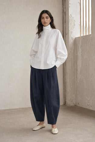Elodie viscose blend barel pants | Blue Denim