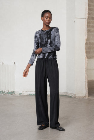 Evo wide-leg technical jersey pants | Black