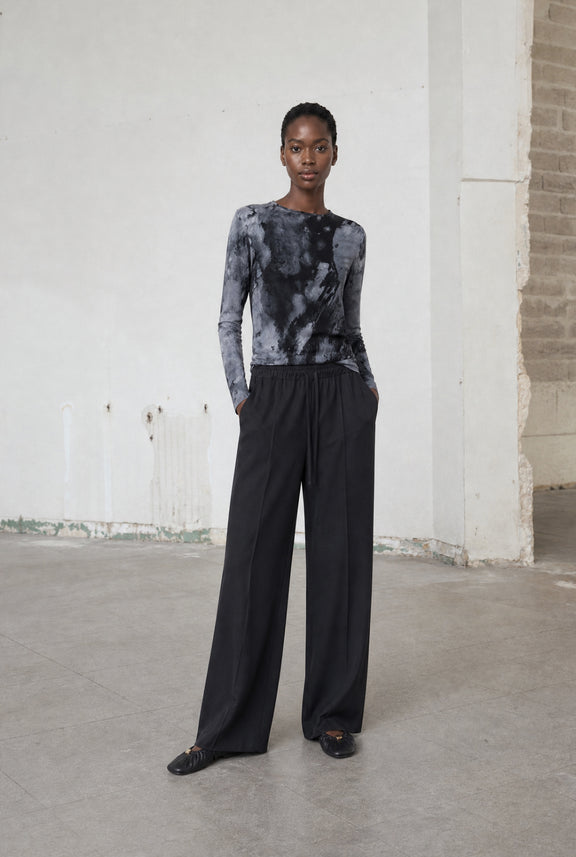Evo wide-leg technical jersey pants | Black