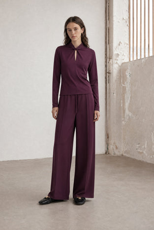 Evo wide-leg technical jersey pants | Cherry