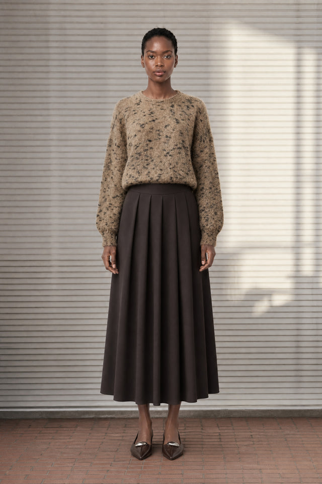 Mercedes skirt technical jersey | Chocolate