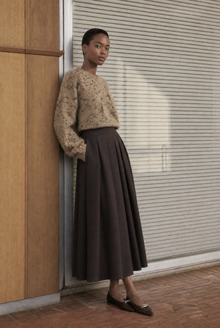 Mercedes skirt technical jersey | Chocolate