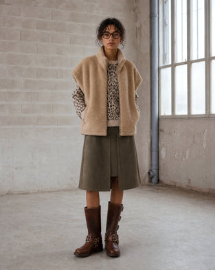 Faux fur Vest MKR 42064 | Camel