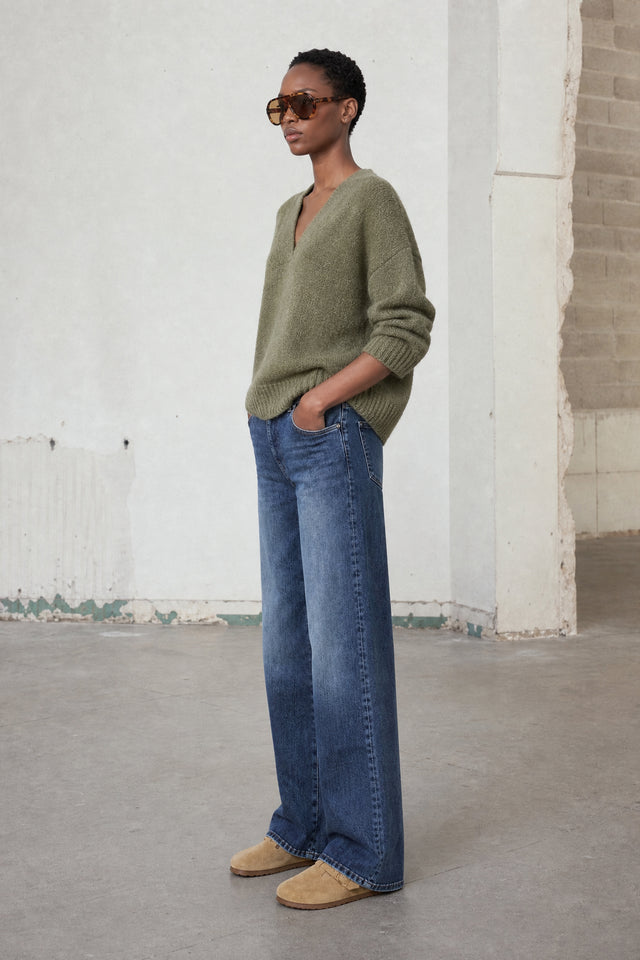 Fly loose yoga jeans | Night Blue