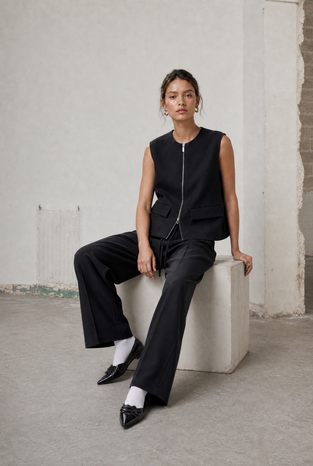 Evo wide-leg technical jersey pants | Black