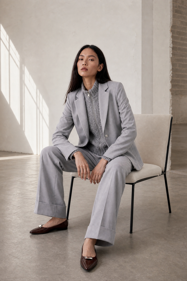 Sirmione viscose flair pants | Grigio