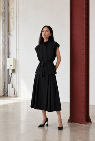Heide skirt technical jersey | Black